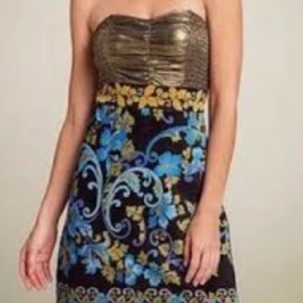 Vintage Free People Lost In Paradise Metallic Velvet Mini Dress Valentines SZ 2 - Picture 2 of 16